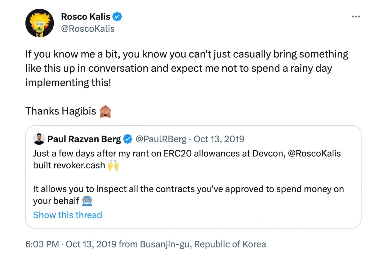 Initial revoke.cash Tweet